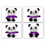 Cute Happy Panda wearing beautiful Purple Baby Panda T-shirt